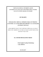 Integrating critical thinking skills in writing activities an action research project at an english center in vietnam 