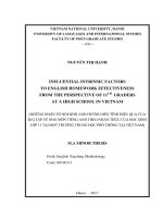 Influential intrinsic factors to english homework effectiveness from the perspective of 11th graders at a high school in vietnam 