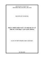 Phát triển đội ngũ cán bộ quản lý trung tâm học tập cộng đồng