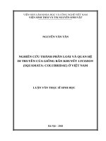 Nghiên cứu thành phần loài và quan hệ di truyền của giống rắn khuyết lycodon (squamata colubridae) ở việt nam 