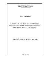 Dạy học các tác phẩm của nguyễn tuân trong chương trình trung học phổ thông theo hướng tiếp cận liên văn bản 