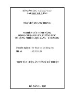 Nghiên cứu tính năng động cơ đánh lửa cưỡng bức sử dụng nhiên liệu xăng ethanol tt 