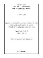 Tự do hoá di chuyển lao động có chuyên môn trong cộng đồng kinh tế ASEAN và những vấn đề đặt ra cho việt nam tt 