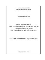 Phát triển đội ngũ hiệu trưởng trường trung học cơ sở thành phố hồ chí minh đáp ứng yêu cầu đổi mới giáo dục