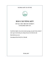 Nghiên cứu sự tích tụ kim loại nặng của một số loài cá kinh tế nước ngọt và ảnh hưởng của chúng lên một số chỉ tiêu hóa sinh 