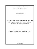 Kĩ năng xây dựng câu hỏi trong đề kiểm tra năng lực đọc hiểu văn bản môn ngữ văn ở trường THPT 