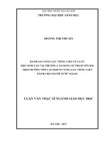 Đánh giá năng lực tiếng việt của lưu học sinh lào trường cao đẳng sư phạm yên bái theo hướng tiếp cận khung năng lực tiếng việt dùng cho người nước ngoài 