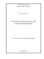 Các đề xuất cải tiến giao thức AODV nhằm hỗ trợ đảm bảo qos 
