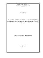 Dạy học đoạn trích “hồn trương ba, da hàng thịt” của lưu quang vũ (ngữ văn 12, tập 2) theo hướng tiếp cận liên văn bản 