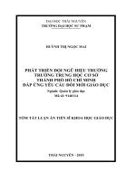 Phát triển đội ngũ hiệu trưởng trường trung học cơ sở thành phố hồ chí minh đáp ứng yêu cầu đổi mới giáo dục (tt) 