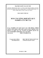 Nghiên cứu đề xuất các mô hình, chính sách, giải pháp liên kết quân dân trong xây dựng và bảo vệ các tuyến cơ động quân sự các tỉnh biên giới khu vực tây bắc 
