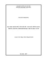 Dạy học khám phá với chủ đề tam giác đồng dạng trong chương trình hình học trung học cơ sở 