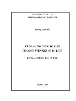 Kỹ năng tổ chức sự kiện của sinh viên ngành Du lịch 