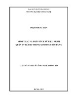 Khai thác và phân tích dữ liệu nhằm quản lý rủi ro trong giao dịch tín dụng 