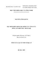 Đặc điểm biến động địa hình các vùng cửa sông ven biển bắc trung bộ (tt) 