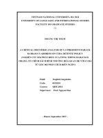 A critical discourse analysis of president barack  h  obama’s address on cuba detente policy 