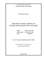 Khai thác tập mục lợi ích cao sử dụng phương pháp tối ưu đàn kiến 