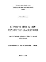 Kỹ năng tổ chức sự kiện của sinh viên ngành Du lịch tt