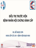 ĐIỀU TRỊ TRƯỚC VIỆN BỆNH NHÂN HỘI CHỨNG VÀNH CẤP, KHOA CẤP CỨU A9 – BỆNH VIỆN BẠCH MAI