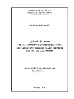 Quản lí tài chính tại các cơ sở đào tạo thuộc hệ thống học viện chính trị quốc gia hồ chí minh đáp ứng yêu cầu đổi mới 