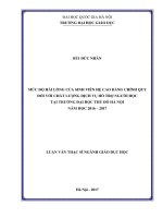 Mức độ hài lòng của sinh viên hệ cao đẳng chính quy đối với chất lượng dịch vụ hỗ trợ người học tại trường đại học thủ đô hà nội năm học 2016 2017 