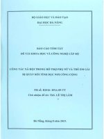 Công tác xã hội trong hỗ trợ phụ nữ và trẻ em gái bị quấy rối tình dục nơi công cộng tt 