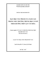 Dạy học tác phẩm của nam cao trong nhà trường trung học cơ sở theo hướng tiếp cận văn hóa 