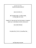 Nghiên cứu mối liên kết giữa hệ thống tài khoản quốc gia và mô hình cân bằng tổng quát tt 