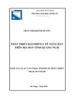 Phát triển Bảo hiểm y tế toàn dân trên địa bàn tỉnh Quảng Ngãi