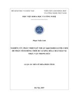 Nghiên cứu phát triển kỹ thuật QuEchERS GC, MS   3 SIM để phân tích đồng thời dư lượng hóa chất bảo vệ thực vật trong đất