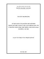 Sử dụng bảo tàng đường hồ chí minh trong dạy học lịch sử việt nam thời kì 1954  1975 ở trường trung học phổ thông trần hưng đạo  hà đông  hà nội 