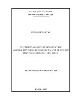 Phát triển năng lực vận dụng kiến thức vào thực tiễn thông qua dạy học các chủ đề tích hợp phần clo và hợp chất – hóa học 10 
