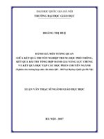 Đánh giá mối tương quan giữa kết quả thi tốt nghiệp trung học phổ thông, kết quả bài thi tổng hợp đánh giá năng lực chung và kết quả học tập các học phần chuyên ngành 