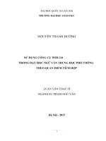 Sử dụng công cụ web 2 0 trong dạy học ngữ văn trung học phổ thông theo quan điểm tích hợp 