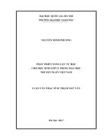 Phát triển năng lực tự học cho học sinh lớp 12 trong dạy học truyện ngắn việt nam 