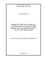 Nghiên cứu chế tạo và khảo sát tính chất của màng sắt điện không chứa chì BNKT pha tạp fe có cấu trúc micro nano 