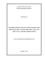 Tích hợp giáo dục kĩ năng sống cho học sinh trong dạy học văn học hiện thực việt nam (ngữ văn 11, chương trình cơ bản) 