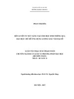 Rèn luyện tư duy sáng tạo cho học sinh thông qua dạy học chủ đề ứng dụng lượng giác vào đại số 