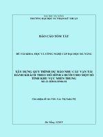 Xây dựng quy trình dự báo nhu cầu vận tải hành khách theo mô hình 4 bước cho một số tỉnh khu vực miền trung tt 