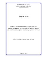Hiệu quả của kiểm định chất lượng giáo dục trường đại học đối với công tác hỗ trợ việc học tập của người học tại một số trường đại học của việt nam 