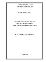 Phát triển năng lực cho học sinh thông qua dạy học đa thức trong chương trình trung học cơ sở 