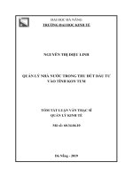 Quản lý nhà nước trong thu hút đầu tư vào tỉnh Kon Tum