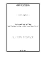 Tổ chức dạy học tích hợp chương chất khí vật lí 10 trung học phổ thông 