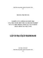 Luận văn thạc sỹ - Nghiên cứu chính sách hỗ trợ của nhà nước đối với các doanh nghiệp vừa và nhỏ trong lĩnh vực xuất khẩu phần mềm tại Việt Nam