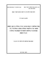 Hiệu quả công tác giáo dục chính trị  tư tưởng cho công nhân các khu công nghiệp ở miền Đông Nam Bộ hiện nay