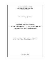 Dạy học truyện cổ tích bậc trung học cơ sở theo hướng tiếp cận thi pháp 