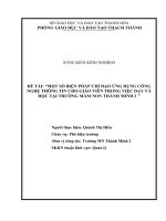 MỘT số BIỆN PHÁP CHỈ đạo ỨNG DỤNG CÔNG NGHỆ THÔNG TIN CHO GIÁO VIÊN TRONG VIỆC dạy và học tại TRƯỜNG mầm NON THÀNH MINH 2 