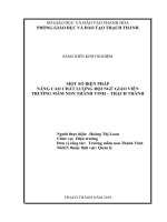 MỘT số BIỆN PHÁP NÂNG CAO CHẤT LƯỢNG đội NGŨ GIÁO VIÊN TRƯỜNG mầm NON THÀNH VINH – THẠCH THÀNH 