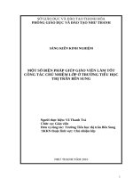 Một số biện pháp giúp giáo viên làm tốt công tác chủ nhiệm lớp ở trường tiểu học thị trấn bến sung 