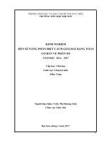 SKKN  KINH NGHIỆM rèn kĩ NĂNG PHÂN BIỆT CÁCH GIẢI HAI DẠNG TOÁN cơ bản về PHÂN số (1) 